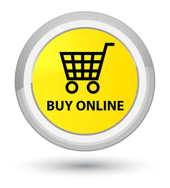 Koop online prime gele ronde knop — Stockfoto