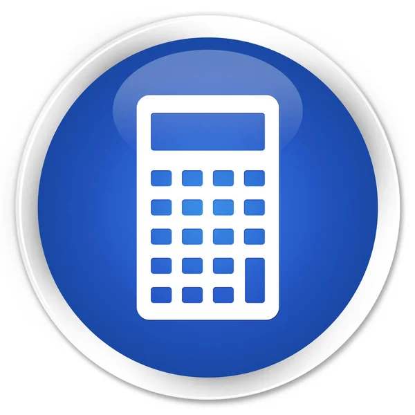 Синяя круглая кнопка значка калькулятора — стоковое фото