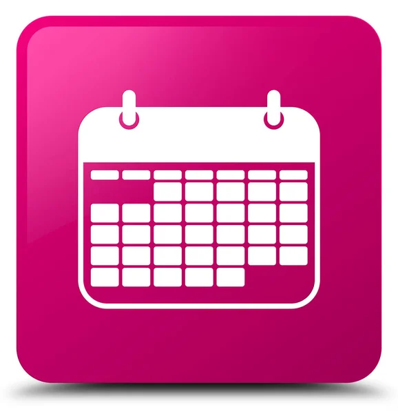 Kalendern ikonen rosa fyrkantig knapp — Stockfoto