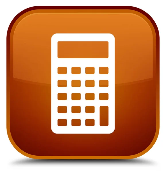 Calculator icon special brown square button — Stock Photo, Image