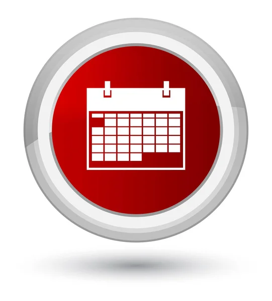 Icona del calendario primo pulsante rotondo rosso — Foto Stock