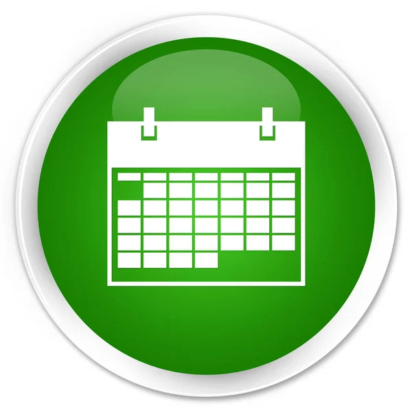 Calendar icon premium green round button