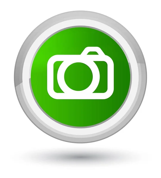 Camera icon prime green round button — Stock Photo, Image