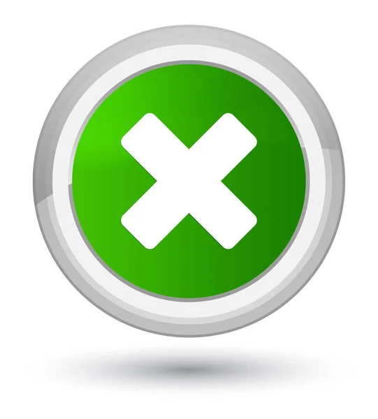 Cancel icon prime green round button — Stock Photo, Image