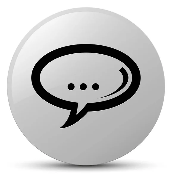 Chat-Symbol weißer runder Knopf — Stockfoto