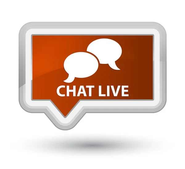 Chat live prime bouton de bannière marron — Photo
