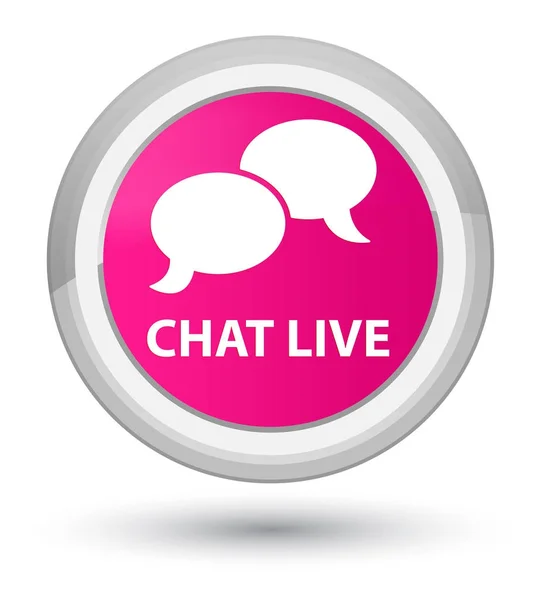Chat live prime rose bouton rond — Photo