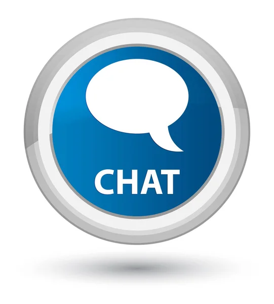 Chat prime blue round button — Stock Photo, Image