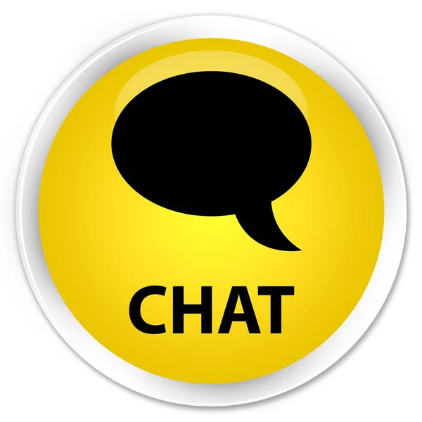 Chat premium sárga kerek gomb — Stock Fotó