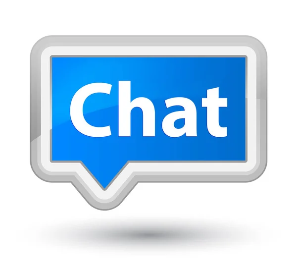Chat ciano principal botão banner azul — Fotografia de Stock