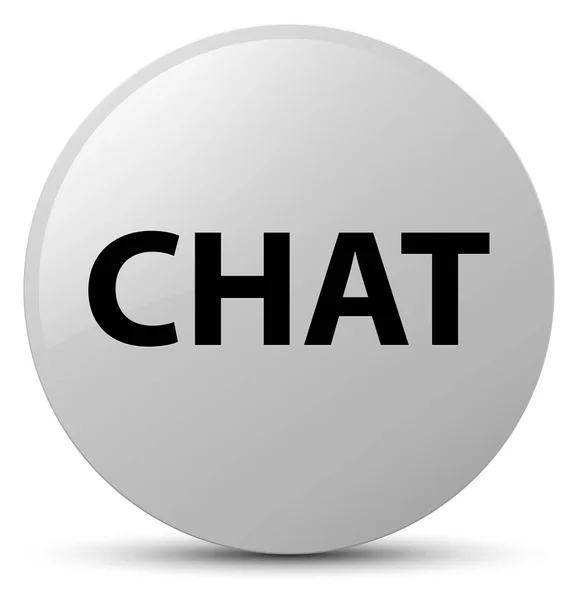 Chat botão redondo branco — Fotografia de Stock