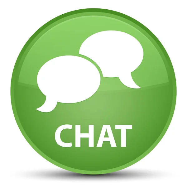 Chat especial suave botón redondo verde —  Fotos de Stock