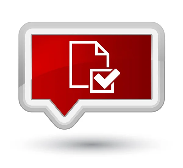 Checklista-ikonen prime röd banderoll-knappen — Stockfoto