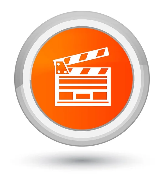 Kino Clip Symbol prime orange runde Taste — Stockfoto