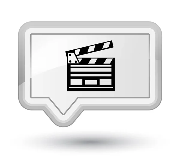 Icona clip cinema primo pulsante banner bianco — Foto Stock