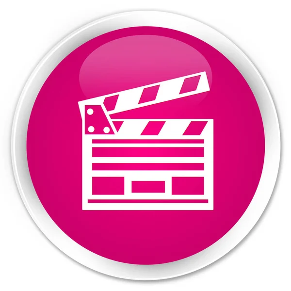 Cinéma clip icône premium rose bouton rond — Photo