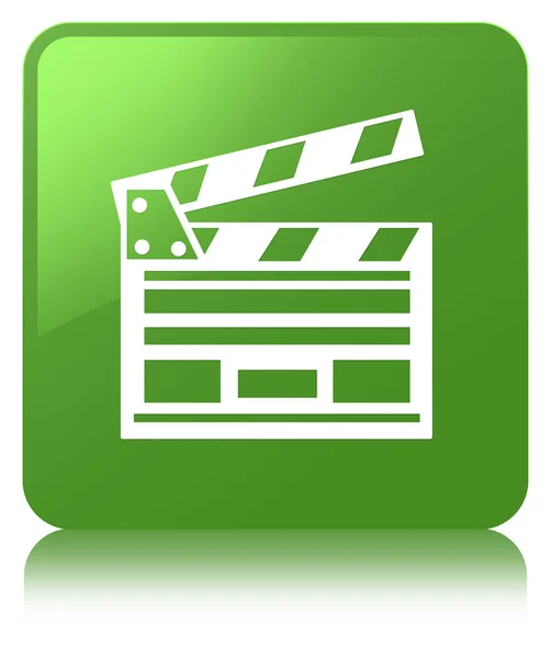 Clip de cine icono suave botón cuadrado verde — Foto de Stock