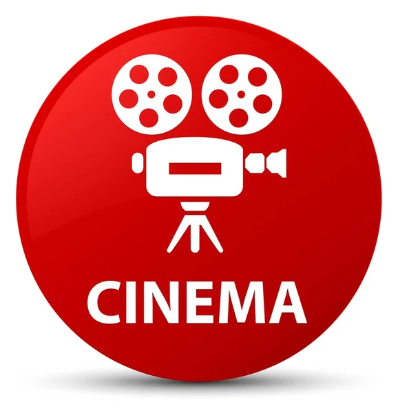 Cinema (video camera icon) red round button — Stock Photo, Image