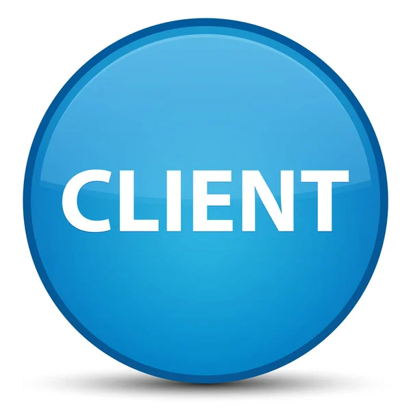 Client speciale cian blu pulsante rotondo — Foto Stock