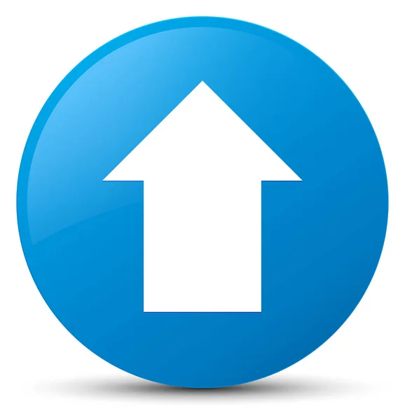 Subir icono de flecha cyan botón redondo azul —  Fotos de Stock