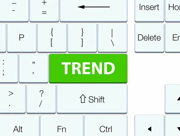 Tecla de teclado verde suave tendência — Fotografia de Stock