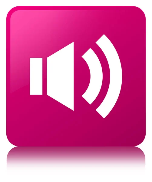 音量图标粉红色方形按钮 — 图库照片