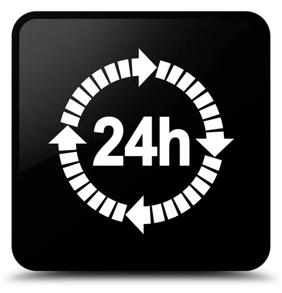 24 hodin doručení černé čtvercové tlačítko — Stock fotografie