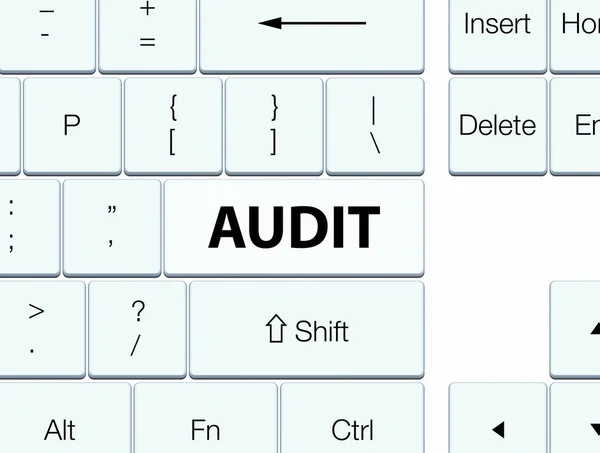 Auditu bílou klávesnici tlačítko — Stock fotografie