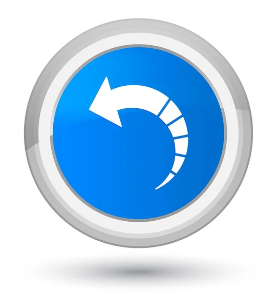 Pilen ikonen prime cyan blå runda knappen tillbaka — Stockfoto
