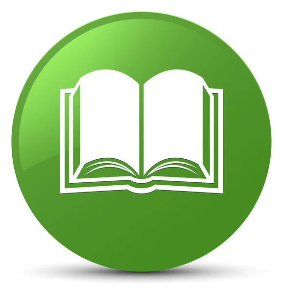 Könyv ikon puha zöld kerek gomb — Stock Fotó