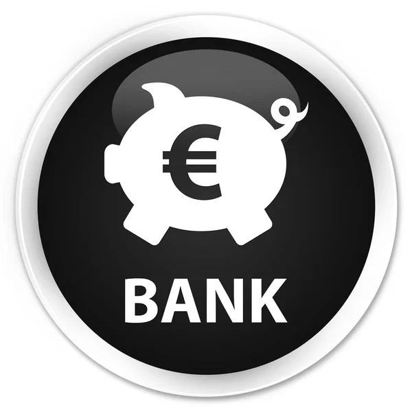 Bank (piggy box euro sign) premium black round button — Stock Photo, Image