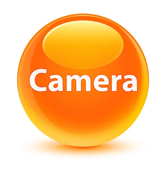 카메라 유리 오렌지 라운드 버튼 — 스톡 사진