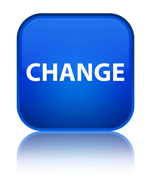 Değişikliği özel mavi kare düğme — Stok fotoğraf
