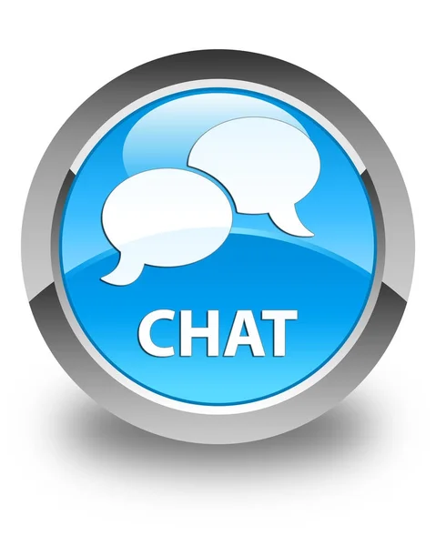 Chat glossy cyan blue round button — Stock Photo, Image