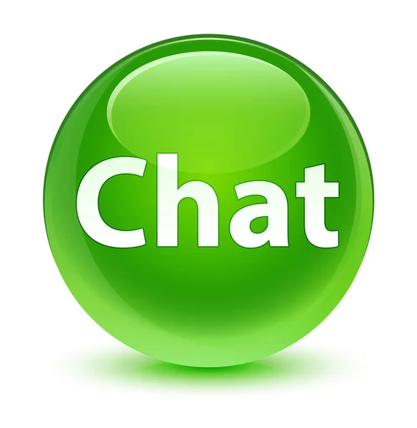 Chat glassy green round button — Stock Photo, Image