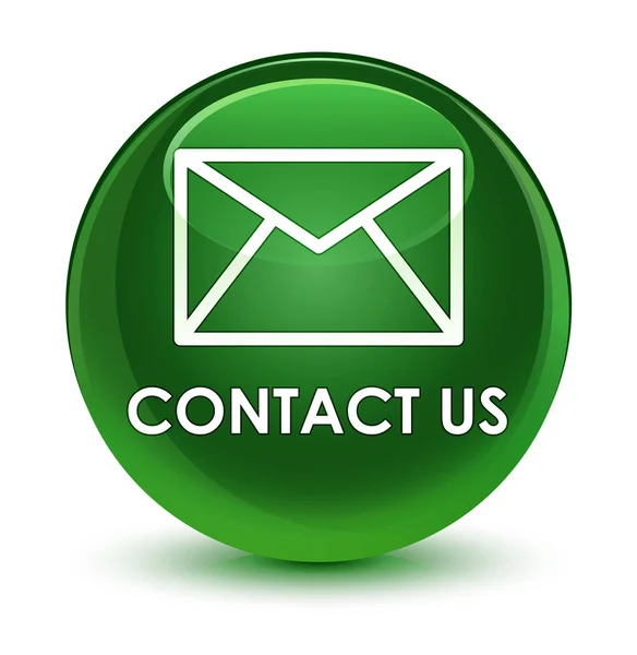 Kontaktieren Sie uns (E-Mail-Symbol) gläserne weiche grüne runde Taste — Stockfoto