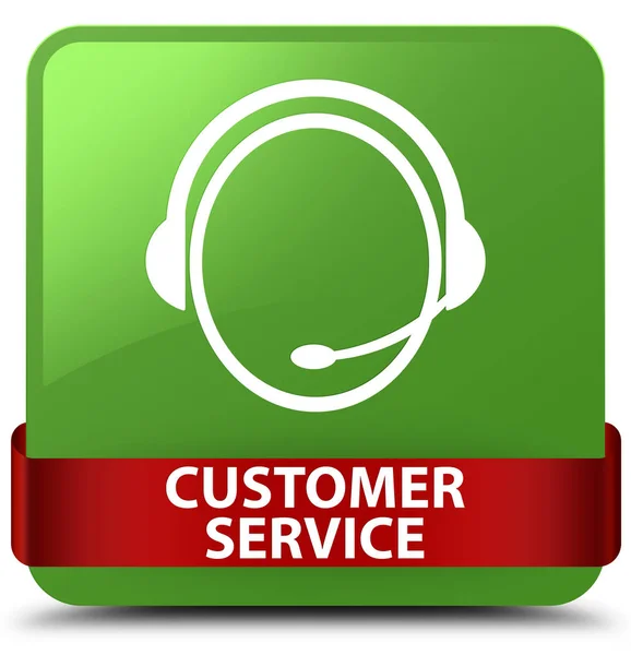 Customer service (customer care ikon) mjuka gröna fyrkantiga knappen r — Stockfoto