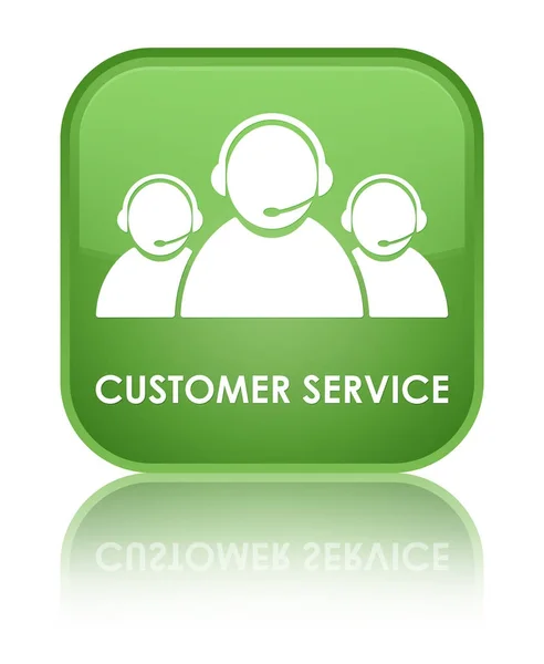 Customer service (team) speciale zachte groene vierkante knoop van het pictogram — Stockfoto