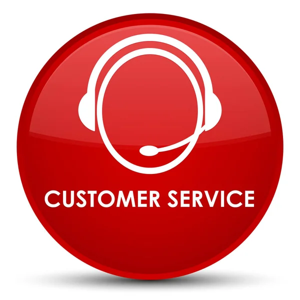 Customer service (customer care icon) special red round button — Stock Photo, Image