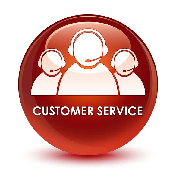 Customer service (team pictogram) glazig bruin ronde knop — Stockfoto