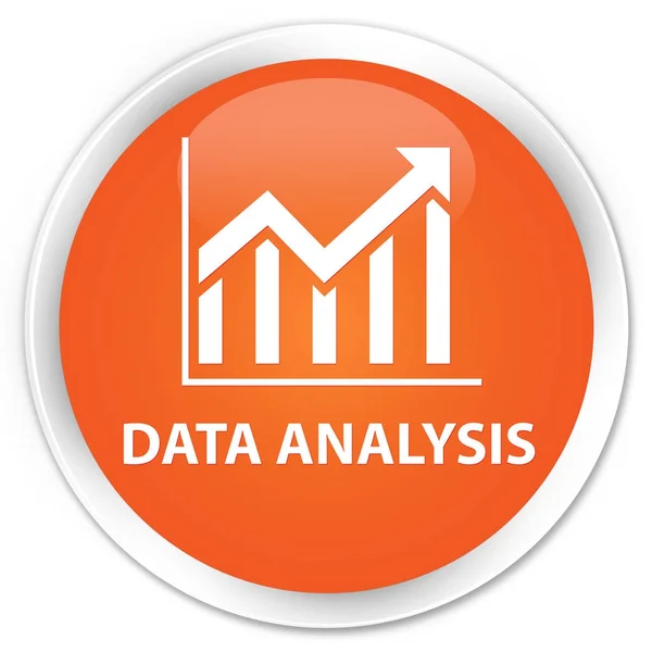 Analisis data (ikon statistik) tombol bundar oranye premium — Stok Foto