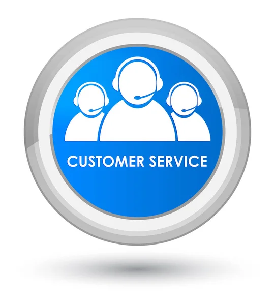 Обслуживание клиентов (значок команды) голубая круглая кнопка — стоковое фото