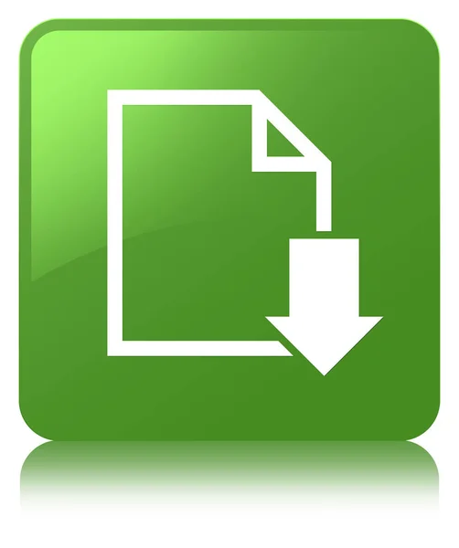 Download document icon soft green square button — Stock Photo, Image