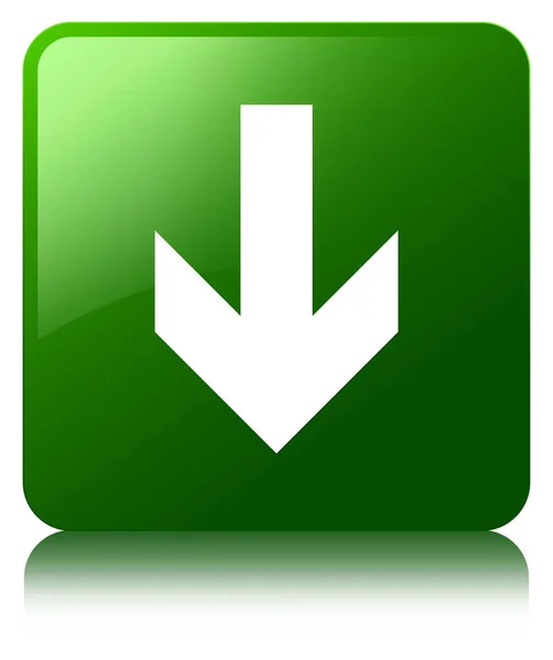 Baixar ícone de seta botão quadrado verde — Fotografia de Stock