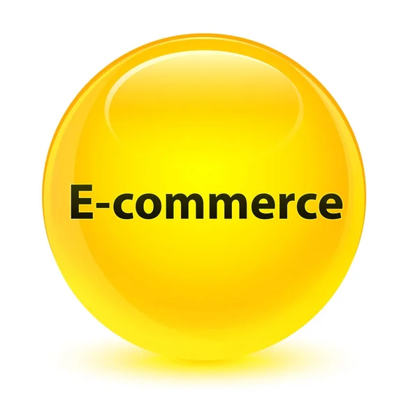 Стеклянная желтая кнопка электронной коммерции — стоковое фото