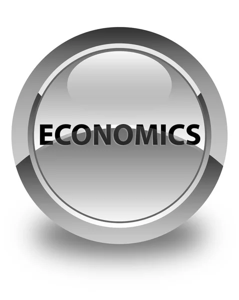 경제학 광택 흰색 라운드 버튼 — 스톡 사진