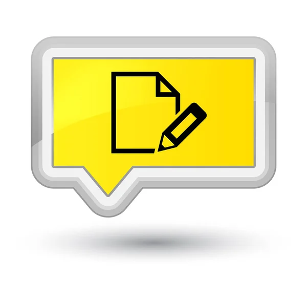 Edit document icon prime yellow banner button — Stock Photo, Image