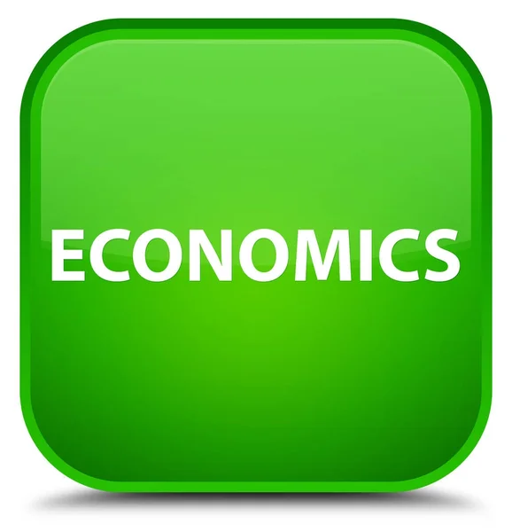 Economics special green square button — Stock Photo, Image