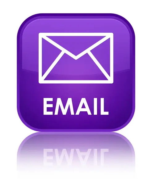 电子邮件特殊的紫色方形按钮 — 图库照片