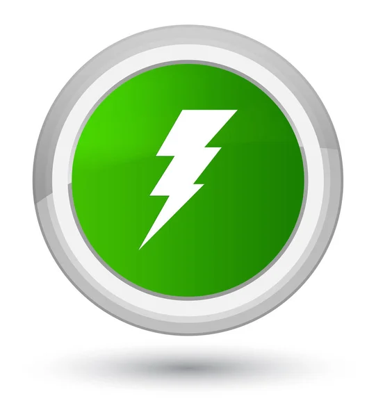 Electricity icon prime green round button — Stock Photo, Image